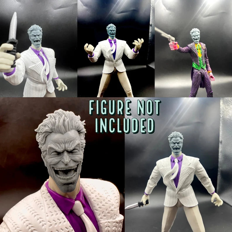 The Dark Knight Returns Inspired Head, The Joker, 7" Custom Action Figure Head Sculpt